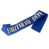 Birthday Sash for Men Blue with Gold Foil Letter 16th
