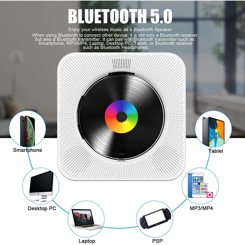Gueray CD Player Portable Bluetooth Desktop CD Player for Home