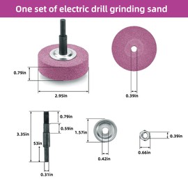 BEROZA Grinding Wheel Adapter and Sharpening Stone for Drill, Metal Grinding Head, Convert Electric Drill to Grinder, 75mm OD 10mm Inner Diameter