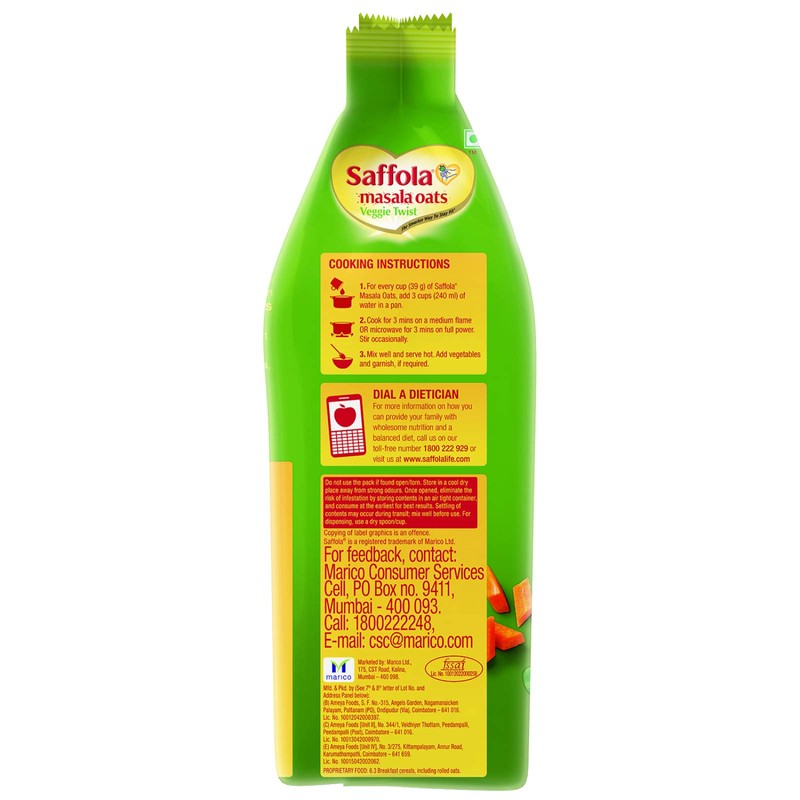 Saffola Masala Oats Veggie Twist 1 Kg