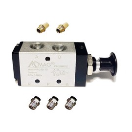AOMAG Pneumatic 3/8" PT 5 Way 2 Postion Air Hand Lever Operated Valve Pneumatic Solenoid Valve Manual Control Push-Pull 4R310-08