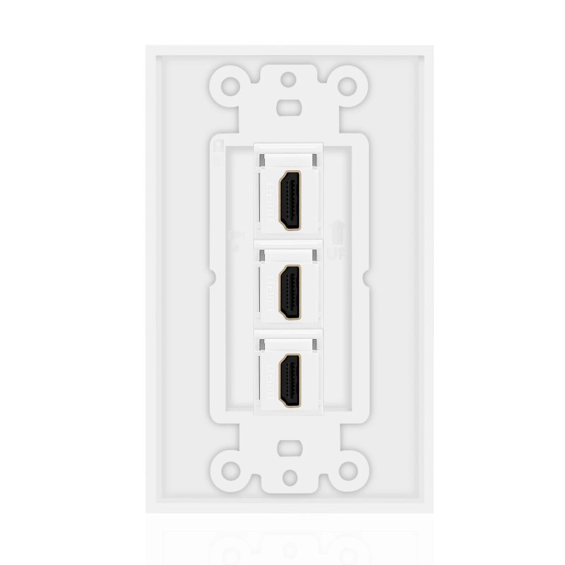CE Compass HDMI Wall Plate (3 Port, White) HDMI Socket