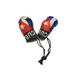 BUNFIREs 2pcs Cuba Mini Banner Flag w/Cuban Car Mirror Boxing Glove Pair Cuban