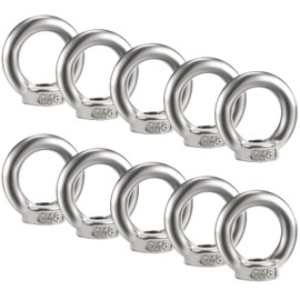 Bolatus Pack of 10 Ring Nuts M6 Eye Nut 304 Stainless Steel Threaded Eyelet Nut Ring Nuts Eye Nuts Hardware Ring Eyelets for Lifting Accessories Eye Nut