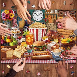HUADADA Jigsaw Puzzles for Adults 1000 Food Feast 1000 Piece Jigsaw Puzzles for Adults The Whole for Women, Gifts for Men-Jigsaws 1000 Pieces