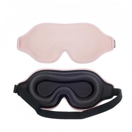 3D Contoured Sleep Mask for Women Complete Blackout Eye Cover for Men Adjustable Strap Ice Silk Lycra Ergo Eye Mask for Sleeping Travel Nap Meditation Zero Pressure Breathable Comfortable (Pink)