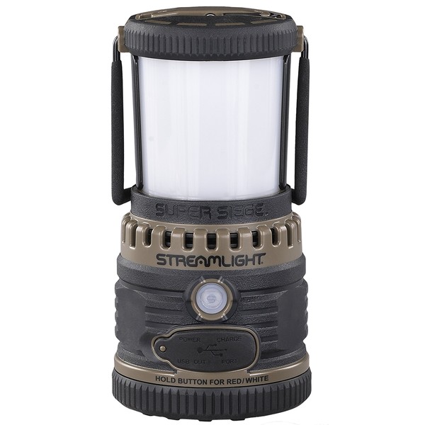 Streamlight 44947 Super Siege 1100-Lumen Rechargeable Lantern with 120-Volt AC Charger, Coyote