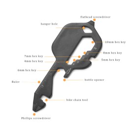 ESUOHYM 13 Tools In 1 Bottle Opener Keychain Stainless Steel Multitool Mini Key Shaped Pocket EDC Utility Tool Key chain Accessories For Men And Women