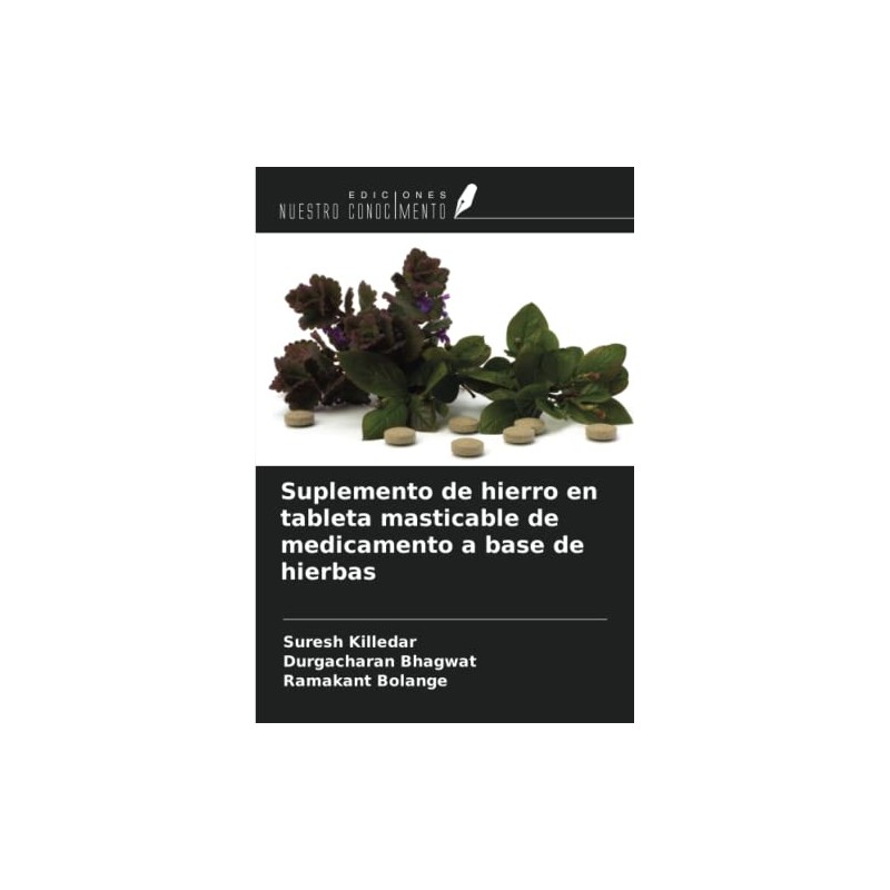 Suplemento de hierro en tableta masticable de medicamento a base