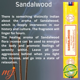 Original Satya Nag Champa Sandalwood Incense Sticks | with M&J incense sticks holder | Full Box | for Aromatherapy, Spa, Yoga, Weddings, Meditation, Healing, Positivity and Relaxation