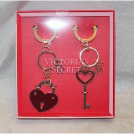 Victoria's Secret Key to Your Heart Bag Charm Key Chain Ring Set - Lock and Key