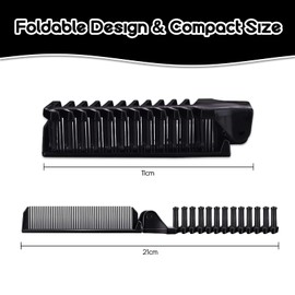ExceLife Foldable Hair Comb, Travel Pocket Size Collapsible Comb Double Headed Folding Hair Brush Massage Detangle Anti-static Hairdressing Tools for Women Men