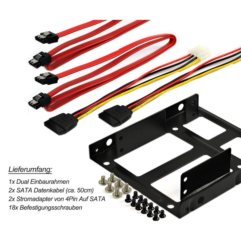 Rhombutech® Mounting Frame for 2 x 2.5 Inch Hard Drives