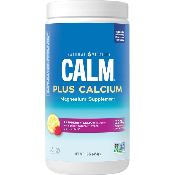 Natural Vitality Calm, Magnesium & Calcium Supplement, Drink Mix Powder