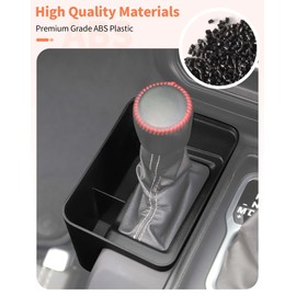 Summleaf for JL Center Console Gear Shift Organizer Tray Interior Storage Box,Compatible with Jeep Wrangler JL JLU & Gladiator JT 2018-2025+,Interior Accessories Black 2PCS