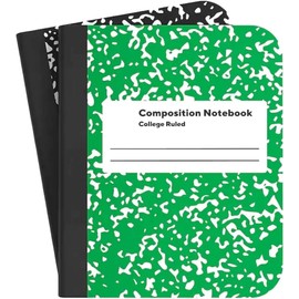 1InTheOffice Mini Composition Books, 3 1/4in x 4 1/2in, Marble, College Ruled Notebook, 80 Sheets, Assorted Colors, pk of 2