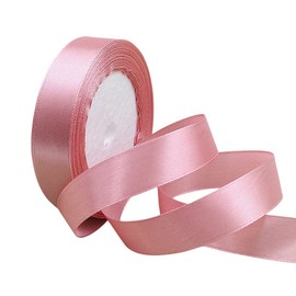 Dusty Pink Satin Ribbon for Gift Wrapping 3/4 inch,25 Yards Continuous Ribbons Roll,Christmas Gift Ribbon Thick Solid Color Fabric Ribbon for Crafts,Wedding Car,Hair Bow Making,Wreath,Bouquet