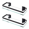 KES Bathroom Glass Shelf Aluminum Black Extra Thick Tempered Glass