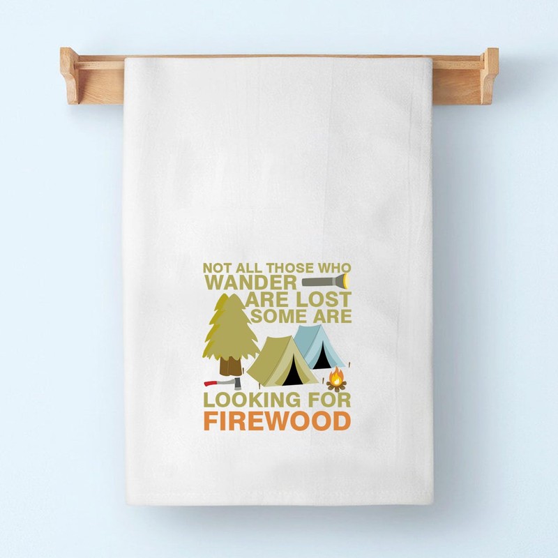 PLITI Camping Kitchen Towel Happy Camper Gift Not All Those