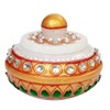 Purpledip Marble Sindoor Kumkum Dibbi: Small Box for Storing Makeup,