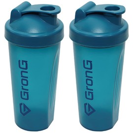 GronG Protein Shaker, Blue, 20.3 fl oz (600 ml), Set of 2