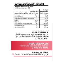 Suplemento Omega 3 Premium Concentrado - Pronat - 1,500 mg EPA+DHA 60 Cápsulas