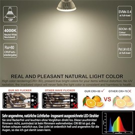 EACLL EACLL GU10 LED 4000K 4.9W Ersetzt 75W Halogen Leuchtmittel, 20er-Pack. Neutralweiss 585 Lumen Birnen, AC 230V Flimmerfrei Strahler, Abstrahlwinkel 120 Grad Spot, Nicht Dimmbar Reflektorlampen