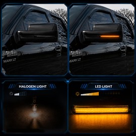 EASY EAGLE LED Side Mirror Turn Signal Lights Fit for 2004-2014 Ford F150 Raptor Expedition Lincoln Mark LT, Amber Sequential Indicator, Smoked Lens, 2Pcs