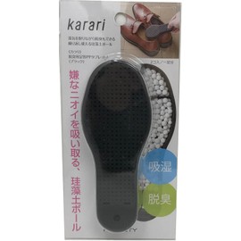 Anesty HO1943 Diatomaceous Earth Shoes, PP Tablet, L, Black, Approx. Width 5.9 x Depth 2.4 x Height 0.6 inches (15 x 6 x 1.5 cm), Karari Deodorizer, Set of 2