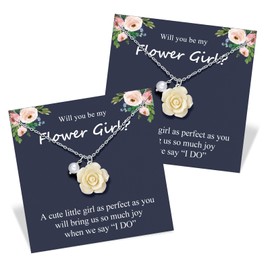 PINKDODO Flower Girl Proposal Necklace - Wedding Gifts for Girls