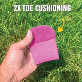 Toe Bumpers – Toe Socks Women Love for Running, Hiking & Skiing – Women’s Compression Toe Sleeves & Protectors – 2x Cushioning for Blisters, Toe Bang & Bruised Toenails – 2-Pack (Pink/Purple)