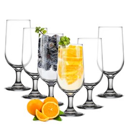 CHLJAR 16OZ Water Goblets Set of 6, Clear Goblet Glasses Set for Home Bar, Wedding, Party, Elegant Design for Iced Tea, Sangria, Juice, Dishwasher Safe, Perfect for Daily Use Special Occasions