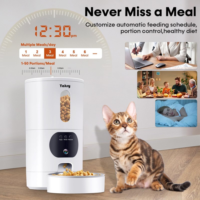 Automatic Cat Feeder Camera: Easy Setup Timed Smart Dog Feeder