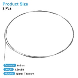 sourcing map 5 Feet Nitinol Wire, 2 Pcs 0.5mm Super Elastic Nitinol Shape Memory Pre-trained Wire Nickel-Titanium Spring Steel Wire for Research Labs DIY Classroom Display