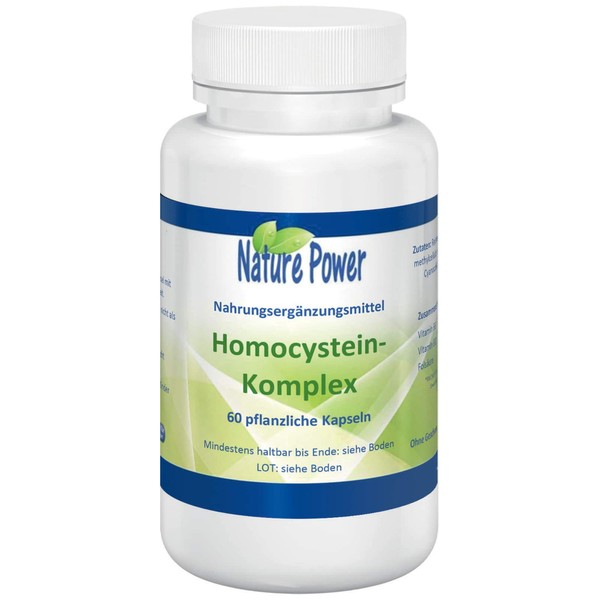 Homocysteine Complex | With Vitamin B6, Folic Acid | Vitamin B12 | For Homocysteine Reduction | High Bioavailability | by Nature Power | GMO Free and Vegan | 60 Vegetable Capsules