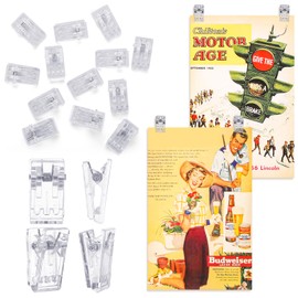 AmazingSpark 50 Pcs Damage Free Adhesive Clear Clips with 200 Pcs Dots Reusable Removable Acrylic Wall Clips for Posters Hanging Bulletin Board Teacher Classroom Aid