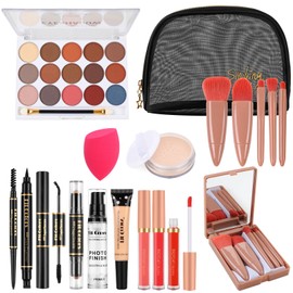 LYMYBETY All In One Makeup Kit for Women Full Kit, Cosmetic Make Up Starter Kit, Travel Makeup Kit, Makeup Gift Sets for Women, Palette Eyeshadow Foundation Lip Gloss for Teenage & Adults (Style A)