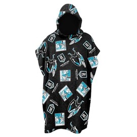 AFL Port Adelaide Power Junior Youths Kids Hooded Beach Towel, Teal Black, 80 x 80cm