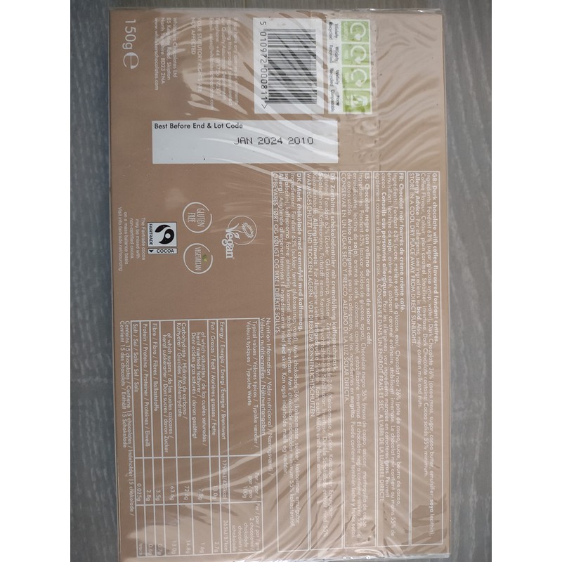 Whitakers Coffee Creams 150g x 1 - Fairtrade, Vegan