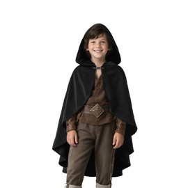 JEGERMIG Kids Medieval Hooded Cape Renaissance Cosplay Cloak Wizard Costume 4'7"-5'3"