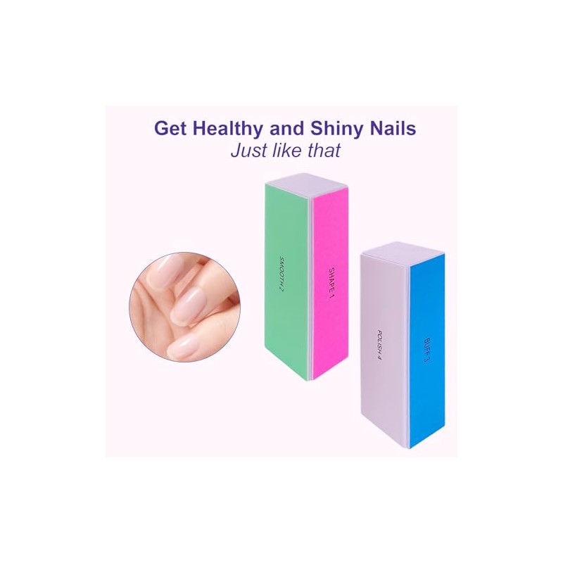 4 Way Nail Buffer Block (4 Pcs), Nail Shine Buffers