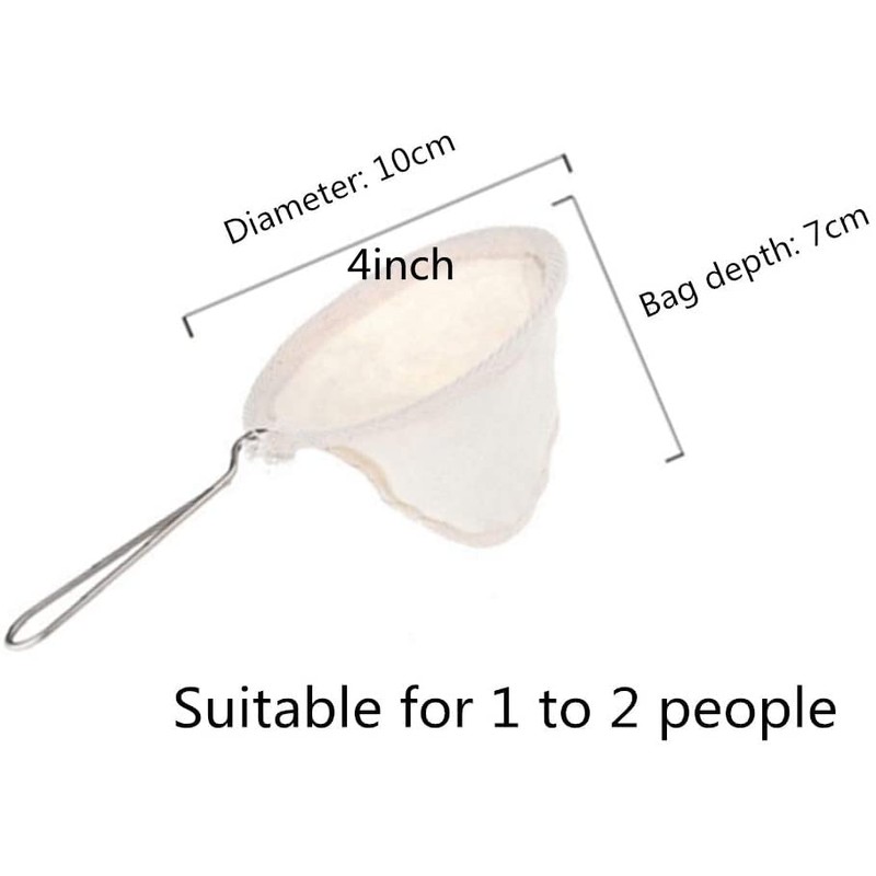2Pcs 4-inchi Stainless Steel Handle Cloth Sock Reusable Coffee Tea