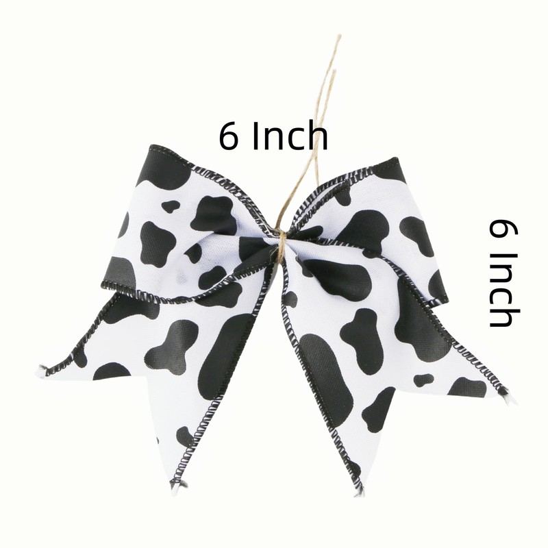 Meseey Highland Cow Print Wire Ribbon Bows, 12 Pieces, Farmhouse