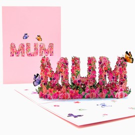 Three Dee Cards - Premium Handcrafted Mothers Day pop up card, 3D Birthday flower card for Mum, card Mother pop up
