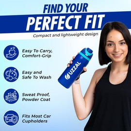 UZZAL Water Bottle Stainless Steel – 32 oz Leakproof Travel Water Bottle – Double-Walled Vacuum Flask – Wide Mouth, Durable, Dishwasher Safe – Sleek Bottle for Gym, Hiking & Office