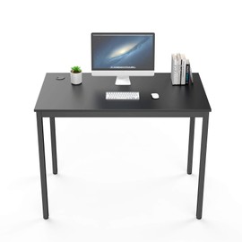 EE EUREKA ERGONOMIC 39 inch Small Computer Desk for Small Spaces Home Office PC Writing Desk Dining Table Easy Assembly, Black