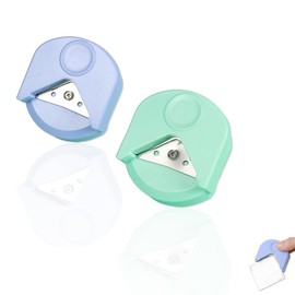 LINKSORA コーナーカッター 丸く切る道具 文具 DIY 角丸カッター 名刺 写真 角取り器 カードストック 小型 軽量 持ち運びが 2個入