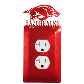 SWEN Products ARKANSAS RAZORBACKS Collegiate Metal Plate Cover (Single Outlet Red)