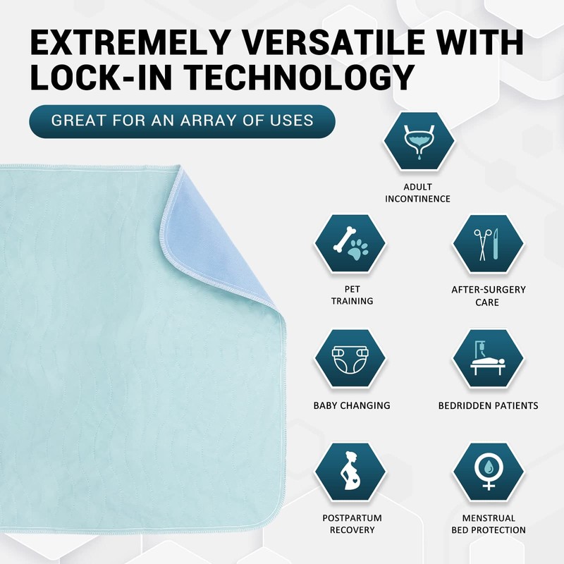MED PRIDE Washable Reusable Bed Pads for Incontinence Adults Women