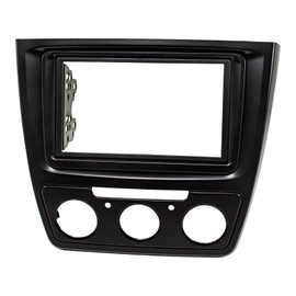 tomzz Audio 2450-026 Double DIN Radio Faceplate Compatible with Skoda Yeti 5L from 2009 Black Car with Manual Air Conditioning